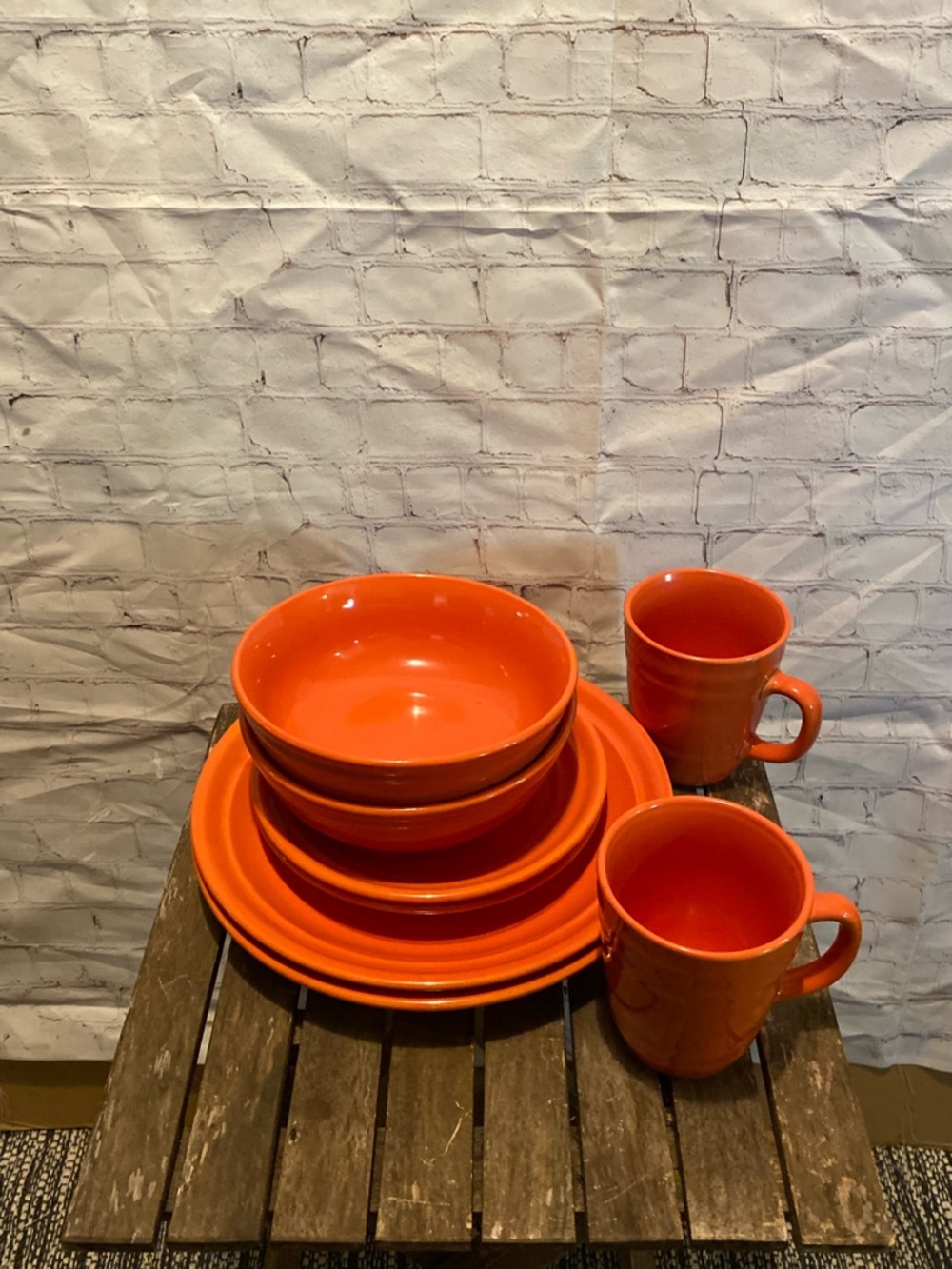 Gibson Orange Ceramic Dinnerware Set